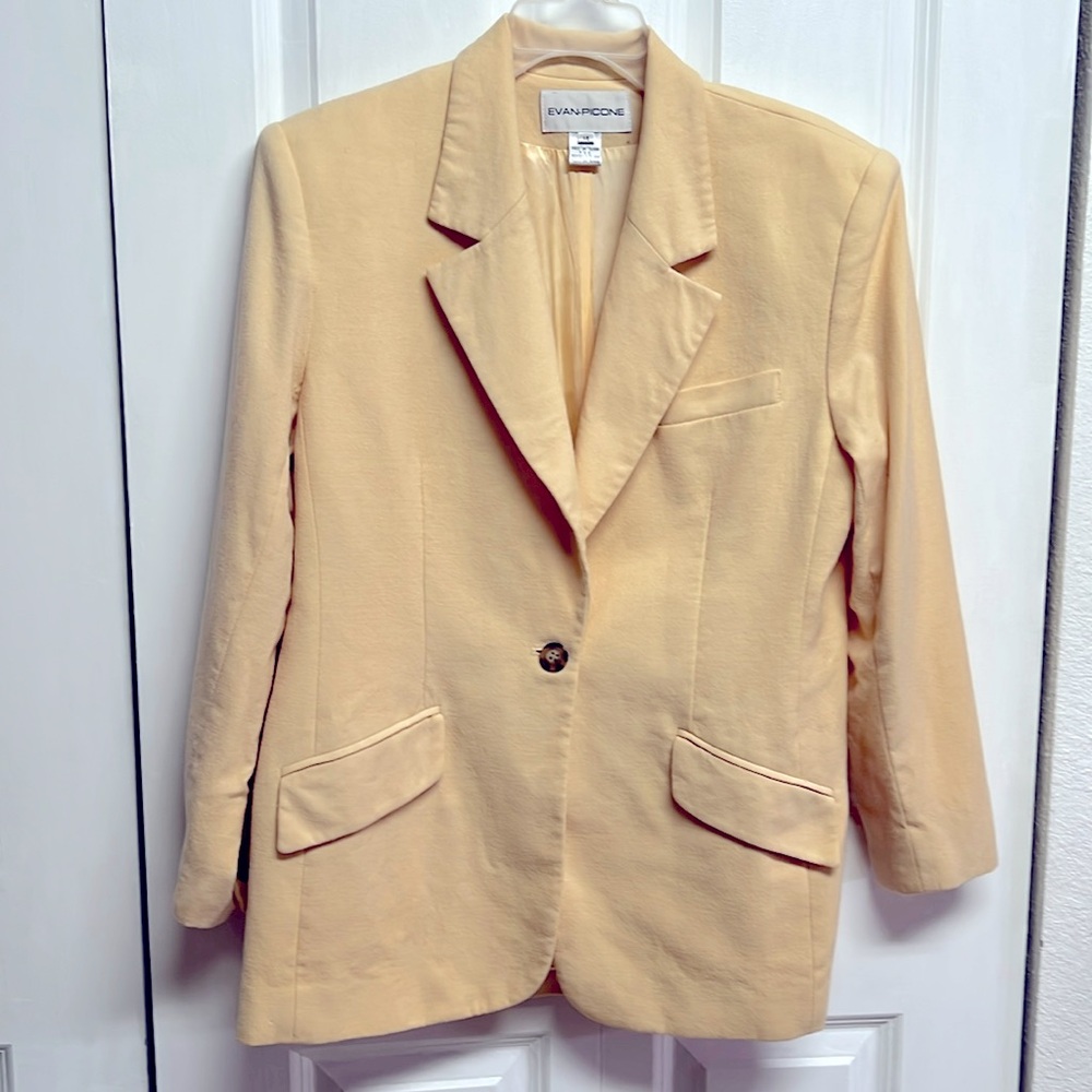 Vintage Evan Picone Pocket Wool Blazer Size 14 Classic